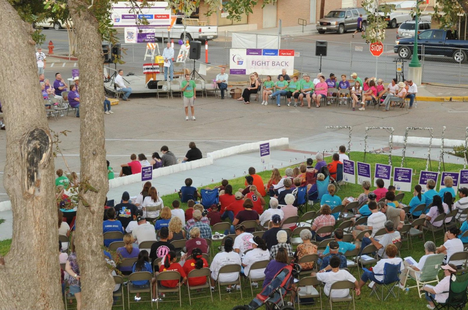 Event Chair Colton Brugger Speaks during Opening Ceremony of Relay For Life of La Grange